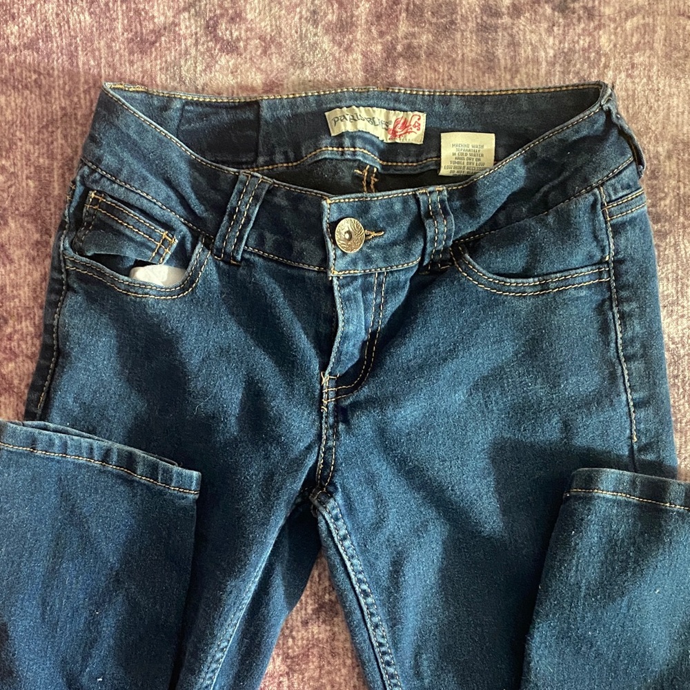 Paris Blues Dark Blue Low Ris Skinny Jeans 5 - Picture 4 of 11